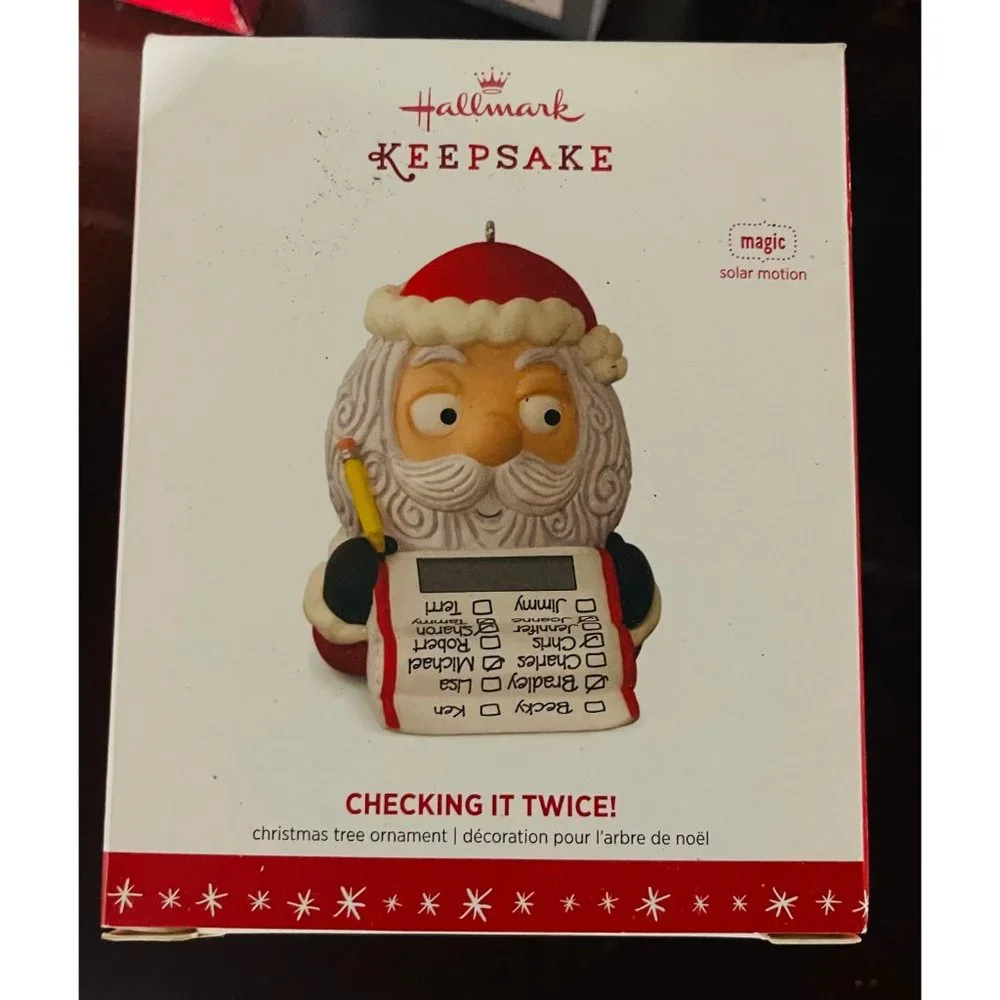 2016 Checking It Twice! *Magic Hallmark Christmas ornament Santa Claus